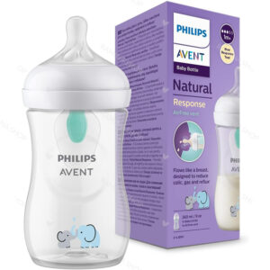 شیشه شیر 260 میل اونت سوپاپدار ریسپانس طرح فیل